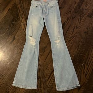 MOTHER Light Blue Flare Jeans